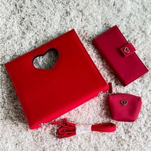 Red Heart Cutout Handbag